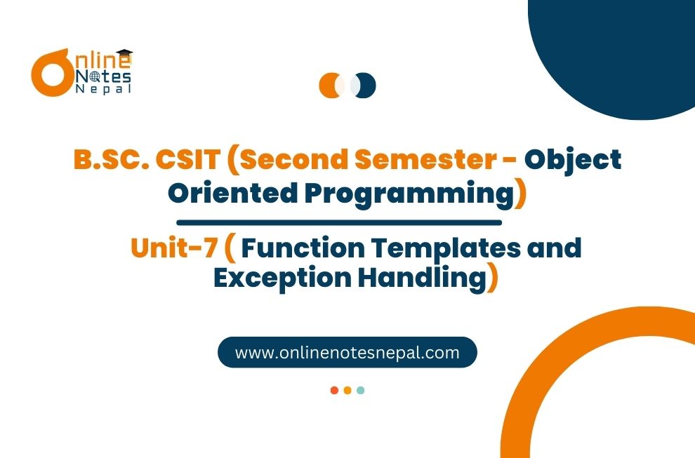 Unit 7: Function Templates and Exception Handling Photo